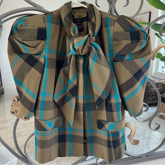 Marc by Marc Jacobs Olive & Blue Jacket Size 2 - Picture 1 of 9